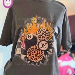 Flaming Boujee Checkered L Graphic Tee